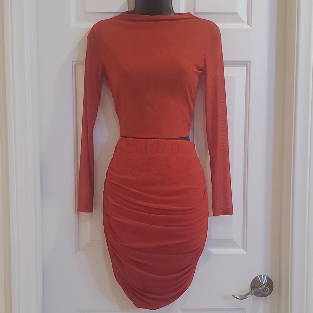 Orange Skirt Set